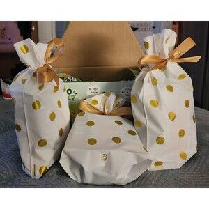 24pcs Treat Bags Party Favor Bags Gold Plastic Drawstring